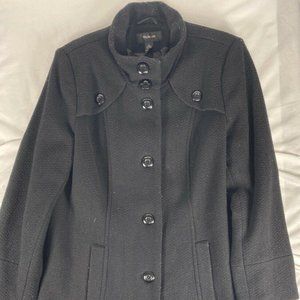 STYLE & CO Womens Peacoat Stretch Black Coat